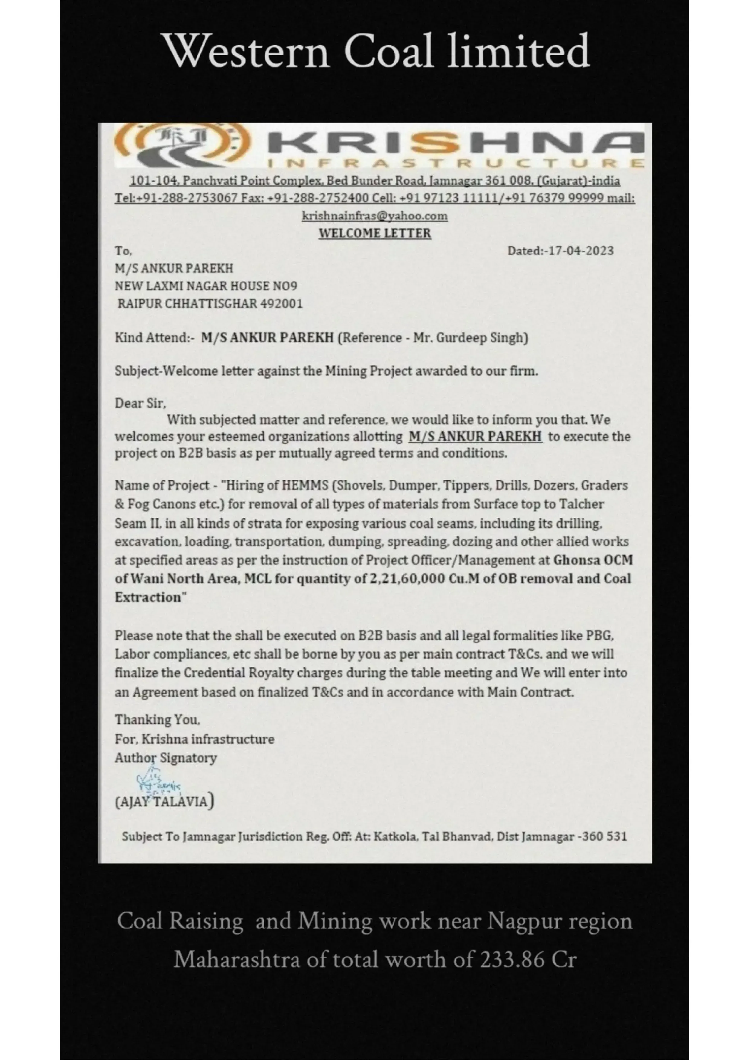 Preview for Western Coalfields Contract